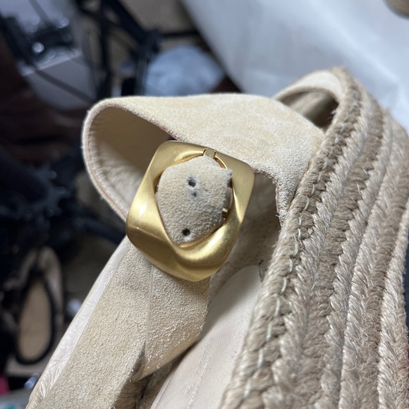 Rag & Bone Odyssey Suede Wedge Sandal Beige Leather Platform Sandals Size 8 - Picture 11 of 15